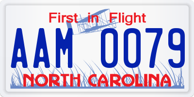 NC license plate AAM0079