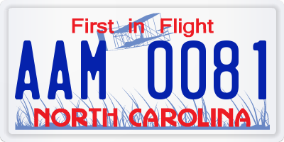 NC license plate AAM0081