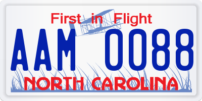 NC license plate AAM0088
