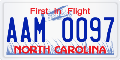 NC license plate AAM0097