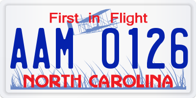 NC license plate AAM0126