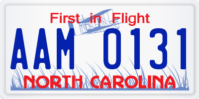 NC license plate AAM0131