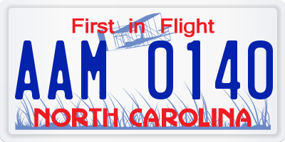 NC license plate AAM0140