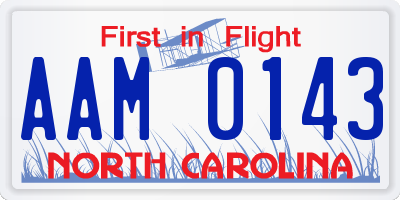NC license plate AAM0143