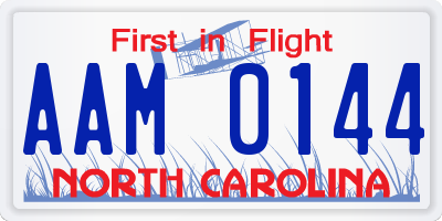 NC license plate AAM0144