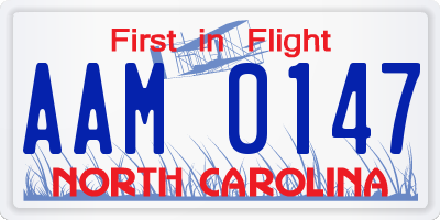 NC license plate AAM0147