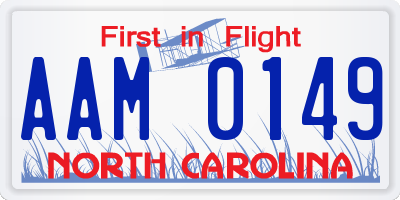 NC license plate AAM0149