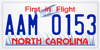 NC license plate AAM0153