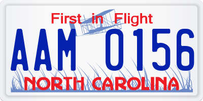 NC license plate AAM0156