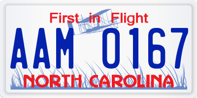 NC license plate AAM0167