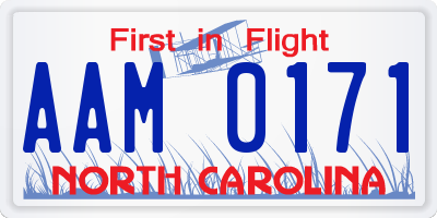 NC license plate AAM0171