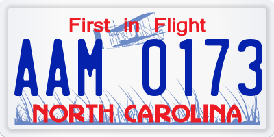 NC license plate AAM0173