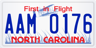 NC license plate AAM0176