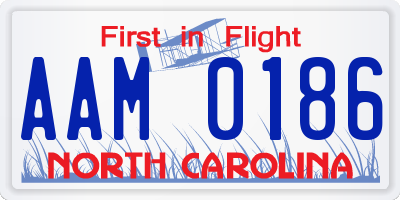 NC license plate AAM0186