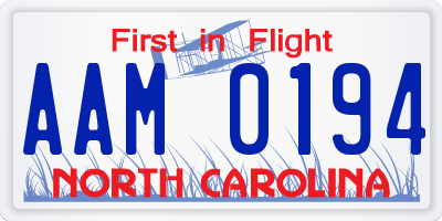 NC license plate AAM0194