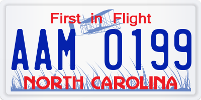 NC license plate AAM0199