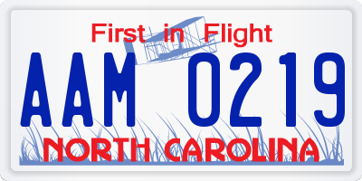 NC license plate AAM0219