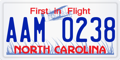 NC license plate AAM0238