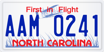 NC license plate AAM0241