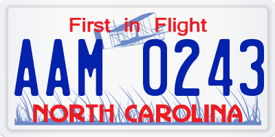 NC license plate AAM0243