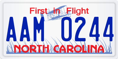 NC license plate AAM0244