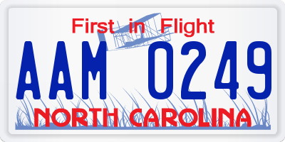 NC license plate AAM0249