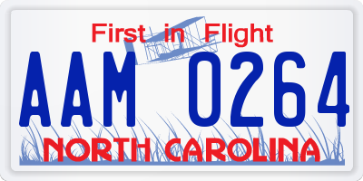 NC license plate AAM0264