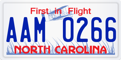 NC license plate AAM0266
