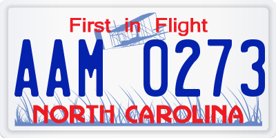 NC license plate AAM0273