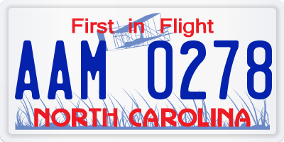 NC license plate AAM0278