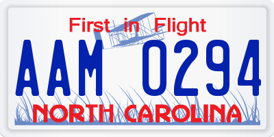 NC license plate AAM0294