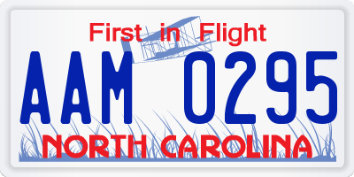 NC license plate AAM0295
