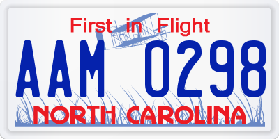 NC license plate AAM0298