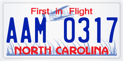 NC license plate AAM0317
