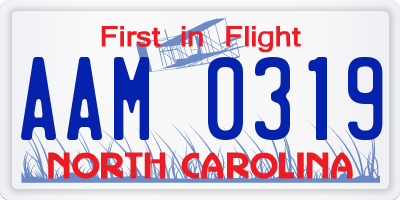 NC license plate AAM0319