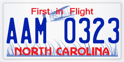 NC license plate AAM0323