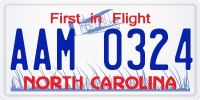 NC license plate AAM0324