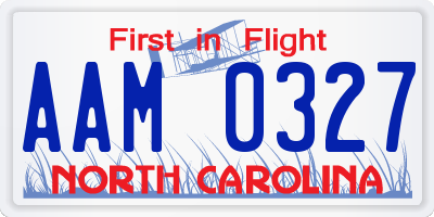 NC license plate AAM0327