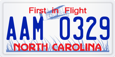 NC license plate AAM0329