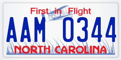 NC license plate AAM0344