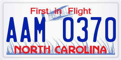 NC license plate AAM0370