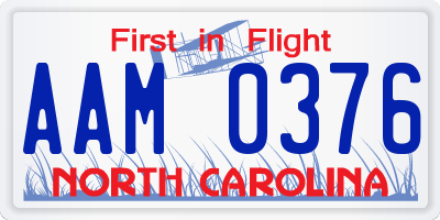NC license plate AAM0376
