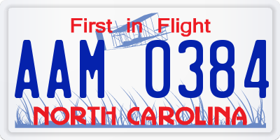 NC license plate AAM0384