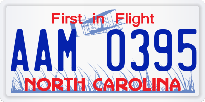 NC license plate AAM0395