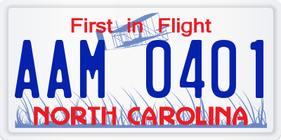 NC license plate AAM0401