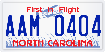 NC license plate AAM0404