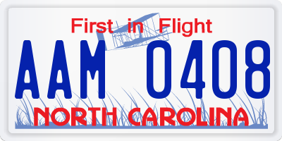 NC license plate AAM0408