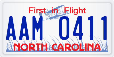 NC license plate AAM0411