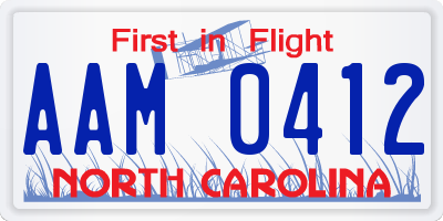 NC license plate AAM0412