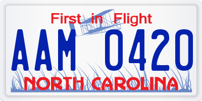 NC license plate AAM0420